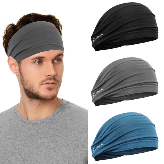 Kapsuen Sports Headbands for Men and Women - Wide Moisture Wicking Sweatbands for Fitness, Running, Hiking, Cycling, Yoga, Basketball