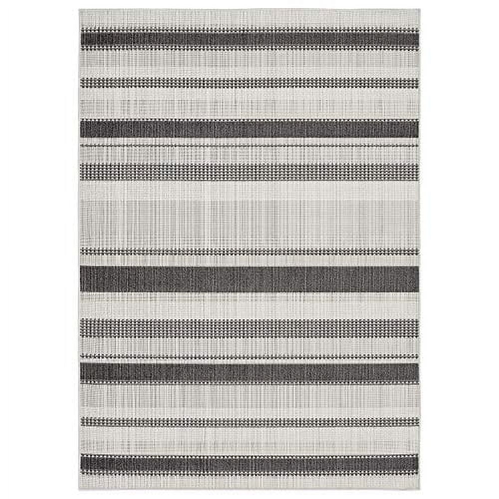 Home Dynamix Tripoli Mateo Modern Striped Indoor/Outdoor Area Rug, Charcoal/Cream, 7'10"x10'2"