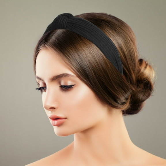 WEUVEB Fancy Accessories for Women Girls Wide Hair Band in Black 1Pcs