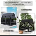 thumbnail image 3 of Outsunny 3-Seat Outdoor Swing Chair, Porch Swing Bed with Convertible Backrest, Cushion, Canopy, Side Pocket & Mesh Netting for Patio, Garden, Gray, 3 of 9