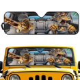 thumbnail image 2 of Uorisanigo Windshield Sun Shade, Funny Giraffe Animal Print Car Sunshade for 2018-2024 2025 Jeep Wrangler JL / 2020-2024 Jeep Gladiator JT, UV Rays Blocker Sun Visor Shade Keep Vehicle Cool, 2 of 7
