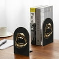 thumbnail image 5 of Susaid Golden Lips Modern Sculpture Print Wooden Bookends Decorative Book Ends for Shelves Heavy Books Holder Organizer Non-Slip Desk Book End for Kids Room Office School 1 Pairs, 5 of 8