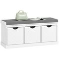 thumbnail image 1 of HOMCOM Shoe Storage Bench with 3 Removable Drawers and Padded Seat, White, 1 of 10