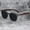 Frosted Gray Blue Frame, variant on Retro Wood Grain Full Frame Sunglasses with UV400 Protection Fashionable Eye Protection for Everyday Wear Versatile