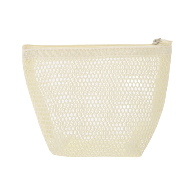 Unique Bargains 1 Pc Bolsa de Maquillaje de Malla para Lápiz Labial Blanca de Poliéster