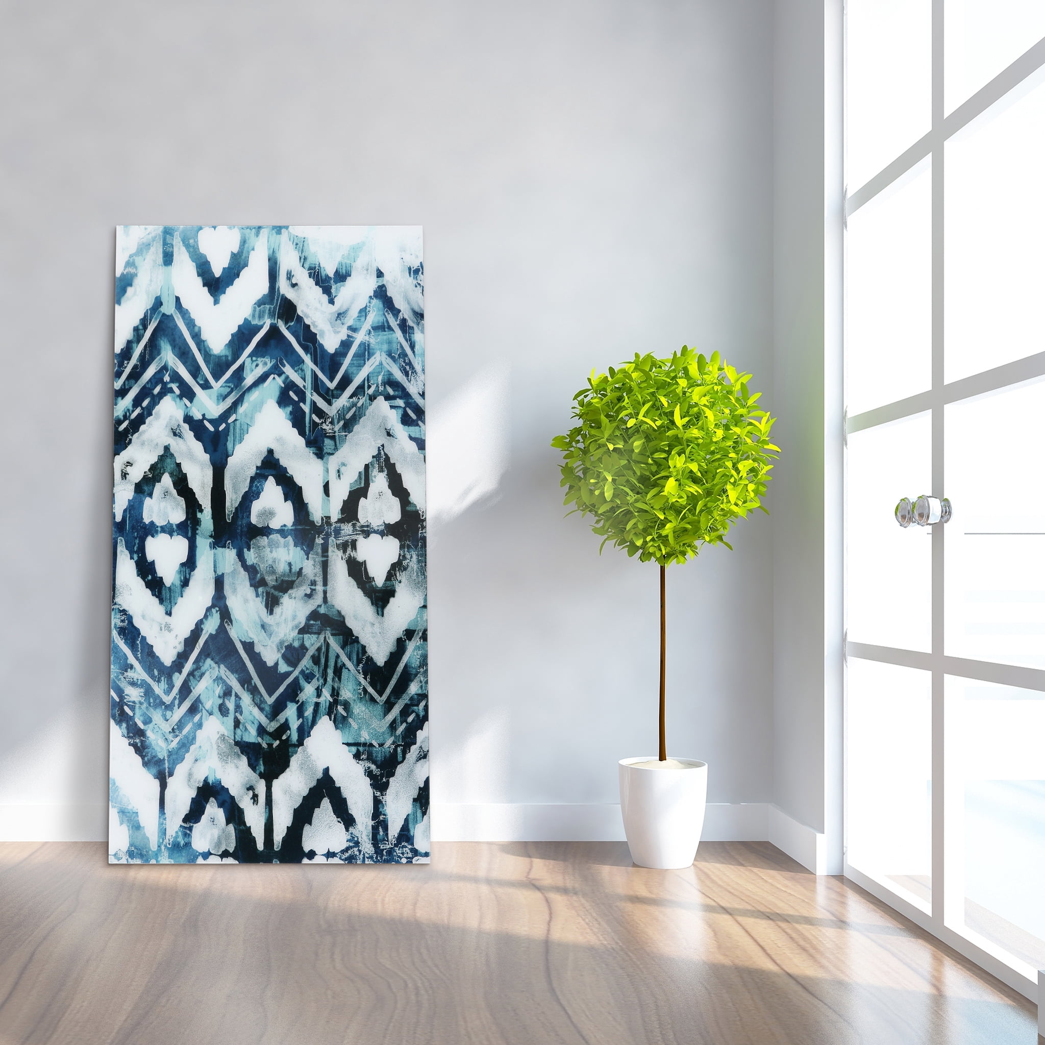 Empire Art Direct Patterns Frameless Free Floating Tempered Glass Panel Graphic Wall Art, 72" x 36", Ready to Hang