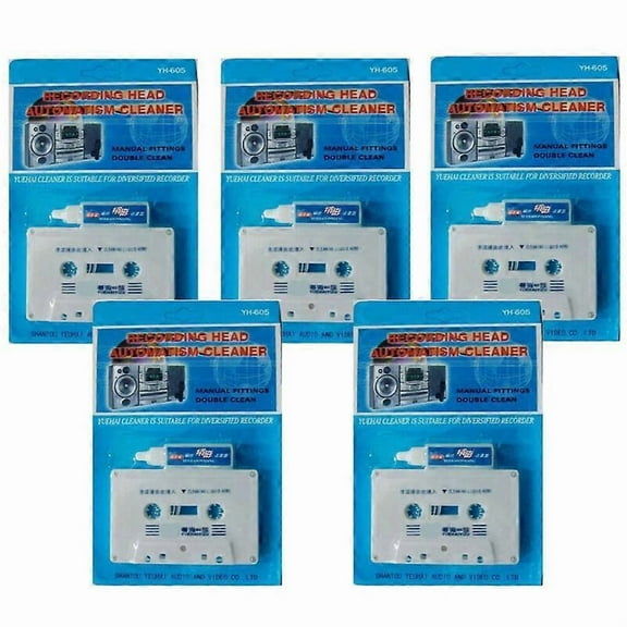 5PCS Cassette Tape Head Cleaner For Home Audio Deck Players Tool Cleaning Audio Cassette Tape for Head Cleaner Demagnetizer