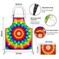 thumbnail image 3 of Rainbow Tie Dye Circular Pattern Apron-Garden Aprons for Women with Pockets-Cotton Linen Waterproof Kitchen Cooking Gardening Aprons Adjustable for Kitchen,Cooking,BBQ and Salon 33x27 Inch, 3 of 7