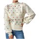 thumbnail image 2 of Suéter de cuello redondo para mujer, moda informal, color, manga larga, cuello redondo, suéter para mujer, 2 of 9