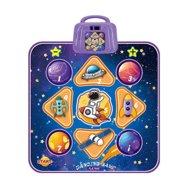 Alfombra de baile Baoblaze con música electrónica tapete de juego 91 x 102 cm azul