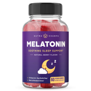 NutraChamps Melatonin Gummies for Kids & Adults | Sleep Aid Gummy Vitamins | Vegan Natural Strawberry Flavor Supplement | 60 Gummies