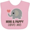 thumbnail image 3 of Inktastic Mimi and Pappy Love Me Elephant Boys or Girls Baby Bib, 3 of 4