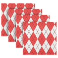 thumbnail image 5 of Iauyy Satin Napkins Set of 1- Red & White Argyle Pattern DIY Printing Decoration Cloth Napkin- Easy Care for Home/Party, 5 of 8