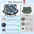 thumbnail image 3 of JIAN YA NA Double Hanging Egg Chair Cushion, Outdoor Rocking Chair Cushions, Waterproof Oxford Fabric Seat Pads for Papasan Chair, Hammock, Swing Chair (Gray Leaves), 3 of 12