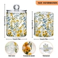 thumbnail image 5 of Yayeee 4 Pack Qtip Holder Bathroom Cotton Swab Canister with Lid Clear Dispenser Set, Yellow Floral, 5 of 6