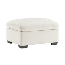 Cloudies Storage Ottoman White Velvet