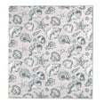 thumbnail image 3 of Saltoro Sherpi Madrid Beach Print Reversible Throw Blanket with Fabric Bound Edges,White and Gray, 3 of 5