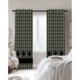 thumbnail image 3 of Sage Green Black Plaid Blackout Curtains 84 Inches Long for Bedroom, Vintage Star Buffalo Check Rustic Thermal Insulated Room Darkening Black Out Window Curtain Panels Grommet Drapes for Living Room, 3 of 8