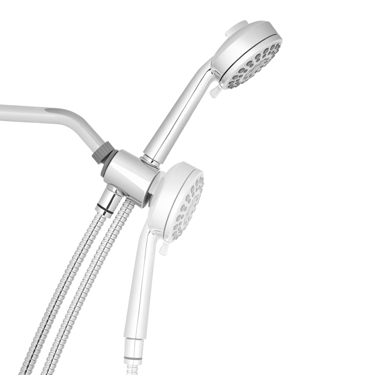 Waterpik Magnetic Dual Dock Hand Held Shower Head - Adjustable Height, 7 Spray Modes, 5-Foot Metal Hose, Brushed Nickel