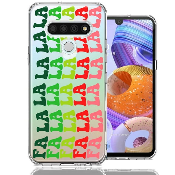 MUNDAZE LG Stylo 6 Deck The Halls Christmas Carol Falala Festive Lyric Vintage 70s Letters Double Layer Phone Case Cover