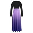 thumbnail image 4 of Kaemgyyd Fall Dresses for Women Casual Long Sleeve Loose Maxi Dresses Fashion Gradatio Crewneck Pleated Flowy Dresses, 4 of 5