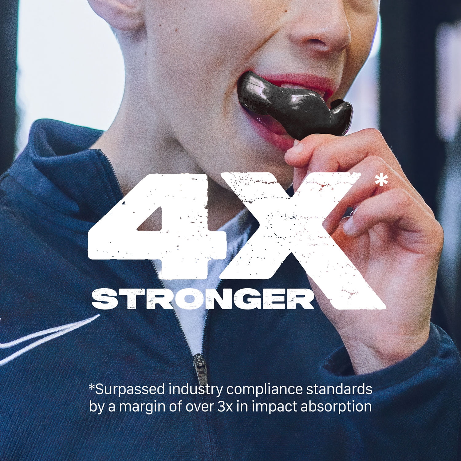 SAFEJAWZ Sports Mouth guard for Braces with Case, One Size Re-Mouldable Mouthguard (Black)
