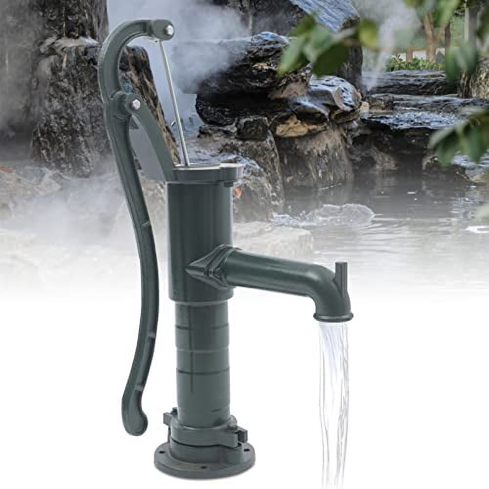 TFCFL Antique Well Hand Pitcher Pump Hand Well Pump Manual Deep Water Pump, Cast Iron Manual Hand Water Pump with Ergonomic Handle for Outdoor Home Yard Garden Pond Farm