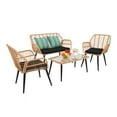 thumbnail image 5 of OverPatio 4 Pieces Outdoor Patio Furniture Sets Sectional Sofa Wicker Conversation Set, 5 of 10