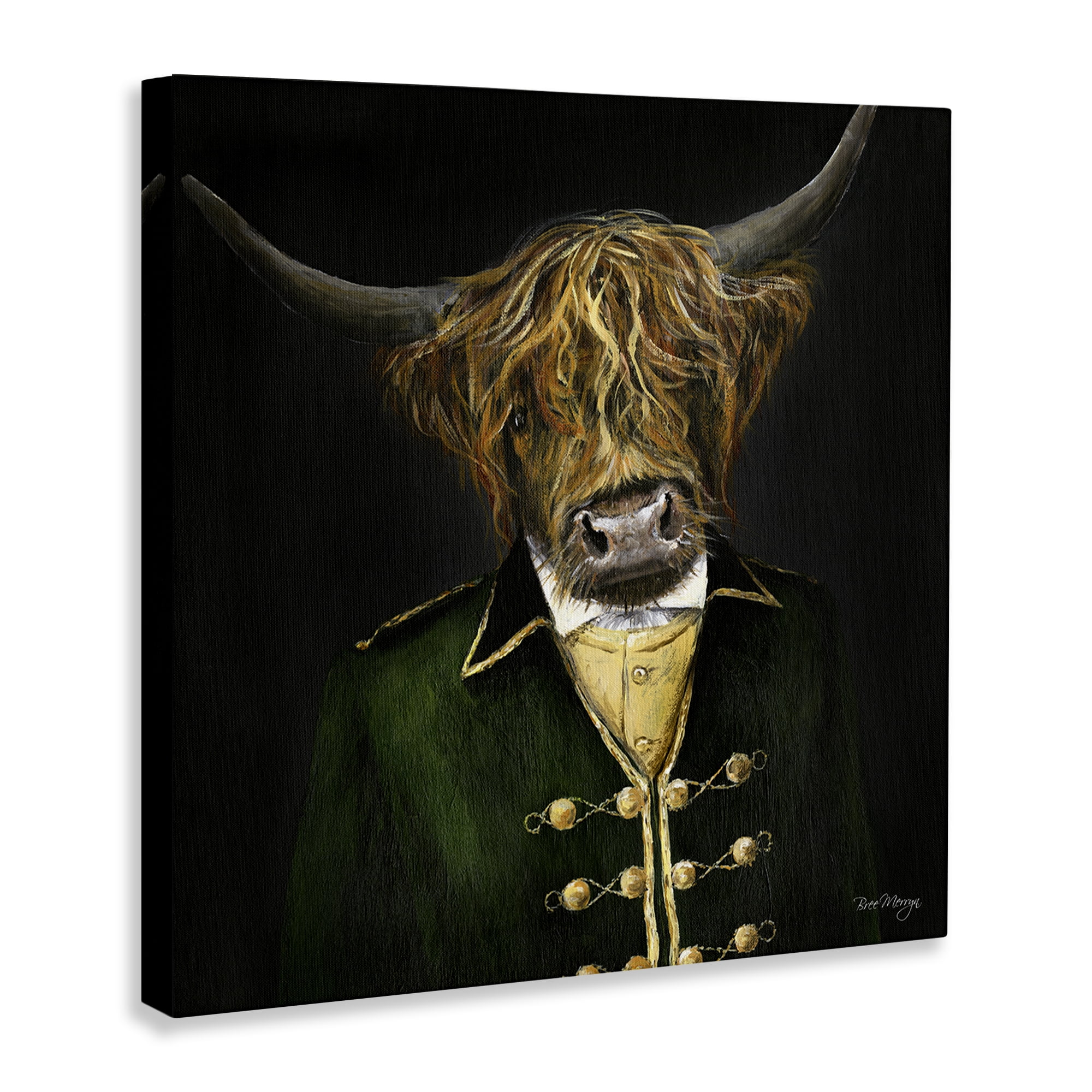 Stupell Industries Colonial Coat Cattle Novelty & Humor Painting Wrapped Canvas Art Print Wall Art, 30 x 30