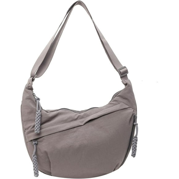 shiyou-Crescent Bag for Women Men Nylon Crossbody Bags Multi-Pocket Sling Bag Roomy Hobo Bags Moon Bag Slouchy Dumpling Bag