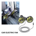 thumbnail image 2 of Ruifaya Ventilador eléctrico para automóvil Ventilador de enfriamiento del respaldo del asiento del automóvil Ventilador de reposacabezas automático de doble cabezal ^, 2 of 6