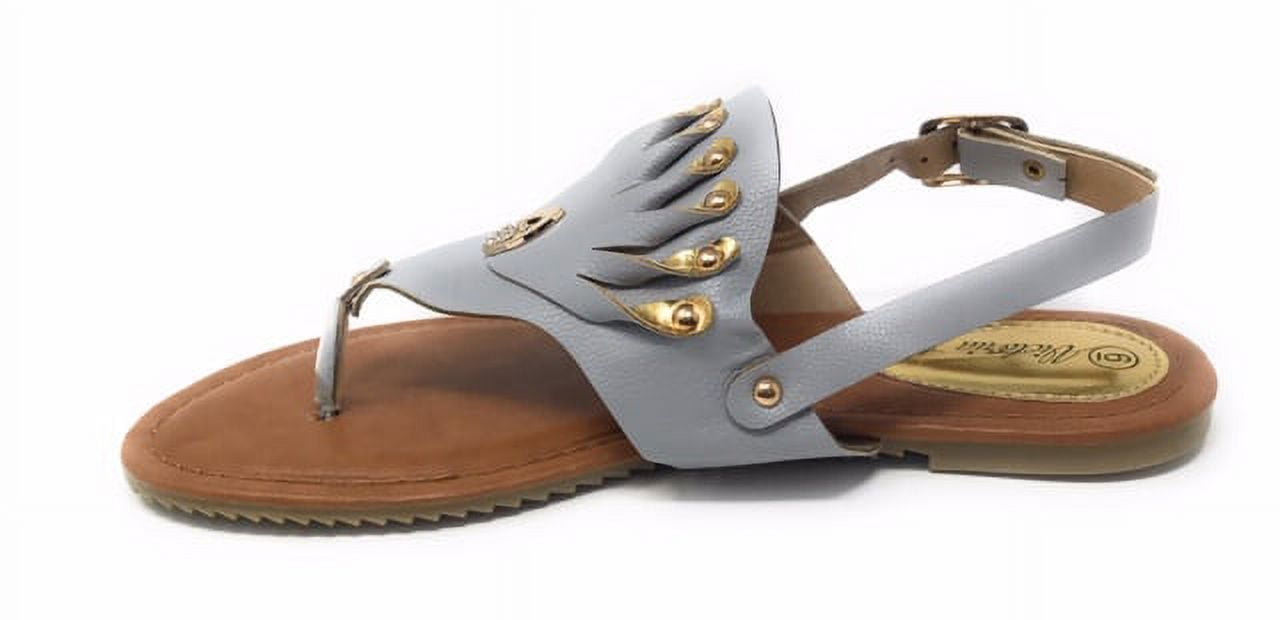 Victoria K Women's Gold Applique With Studs Sandals
