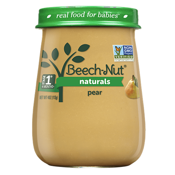 BeechNut Naturals Baby Food Jar, Stage 1, Pear, 4 oz