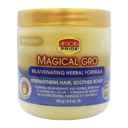 African Pride Magical Gro Rejuvenating Herbal Formula Hair and Scalp Treatment 5.3 Oz. Pack of 3