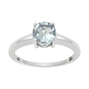 Mooneye 6mm Round Shape Blue Topaz 925 Sterling Silver Women Valentines Day Gifts Solitaire Ring