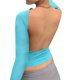 thumbnail image 5 of Top corto sin espalda de manga corta liso para mujer: camiseta sexy informal para la playa con cuello redondo y corte ajustado, 5 of 8