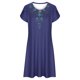 thumbnail image 4 of Puntoco Vestido De Verano De Estilo Étnico Estampado Casual Suelto De Manga Corta Con Cuello Redondo Azul Marino S,Regalos Para Mujer Joven, 4 of 5