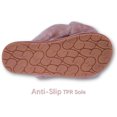 thumbnail image 4 of Pantuflas de piel para mujer, chanclas con punta abierta, cómodas, con espuma viscoelástica, suaves, planas, antideslizantes, para spa, interior y exterior, 4 of 6