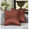 thumbnail image 2 of Aiking Home 20x20 Inches Faux Silk Square Throw Pillow Cover, Zipper Closure, Terracotta (Set of 2), 2 of 4