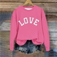 thumbnail image 5 of Tao Tao Kids Girls Boys Casual Crewneck Sweatshirt Classical Letter Graphic Prints Blouses Long Sleeve Tops Cute Pullover Loose Fit For Valentines Day Pink 11 Years, 5 of 7
