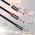 thumbnail image 2 of Smithok 2pack 6.6Ft 3.5mm TRS to Dual 6.35mm Stereo Cable 1/8 TRS to Dual 6.35mm 1/4 TS Mono Y Splitter Audio Cord Adapter for Smartphone, Mixer,PC, CD Player, Speakers and Home Stereo System, 2 of 6