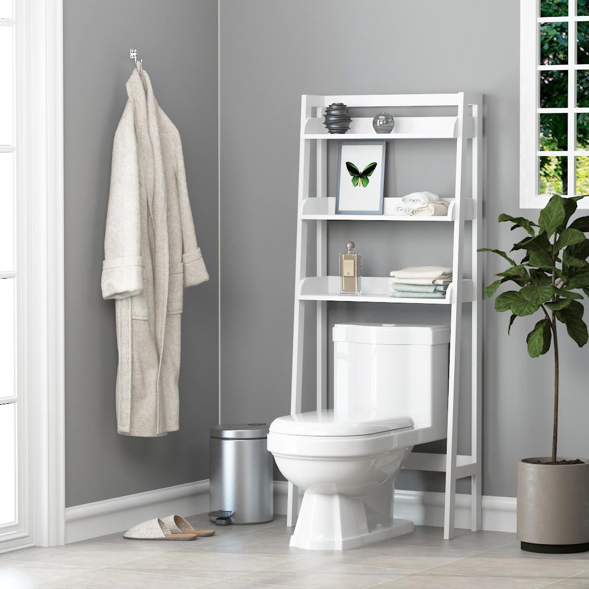 STAROUS Over The Toilet Storage Shelf, 3-Tier Over Toilet Bathroom Organizer, Above Toilet Shelves, Bathroom Spacesaver, White