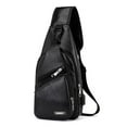thumbnail image 1 of EYIIYE Men Shoulder Bag Sling Chest Pack Canvas USB Charging Sports Crossbody Handbag, 1 of 9