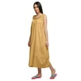 thumbnail image 3 of Moomaya Solid Womens Button Placket Knee Long Nightdress Cotton Night Gown, 3 of 6