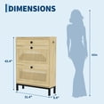 thumbnail image 3 of Yeshouse Zapatero con 2 cajones abatibles y 1 cajón grande, zapatero de madera con estante ajustable, zapatero para entrada, zapatero oculto para pasillo y sala de estar, 3 of 8