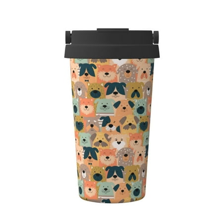 

Goofa Colorful Dogs for Insulated Travel Coffee Mug Spill Proof Leak Proof 16 OZCoffee Tumbler Reusable Coffee Cups with Lids Thermos for Hot and Cold Drink