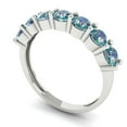 thumbnail image 2 of 1.19 ctw Wedding Band for Women - 14K White Gold Blue Moissanite Stackable Eternity Ring, 2 of 6
