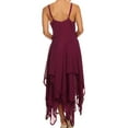 thumbnail image 2 of Sakkas Lady Mary Jacquard Corset Style Bodice Lightweight Handkerchief Hem Dress - Wine - One Size, 2 of 5