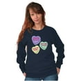 thumbnail image 4 of Funny Valentine's Conversation Hearts Women Crewneck Sweatshirt Brisco Brands L, 4 of 6