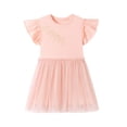 thumbnail image 2 of Bellafa Toddler Applique Tutu Dress Little Girls Fluffy Sleeve Summer Dresses Casual Party Tulle Sundress for Kids 2-7Y, 2 of 7